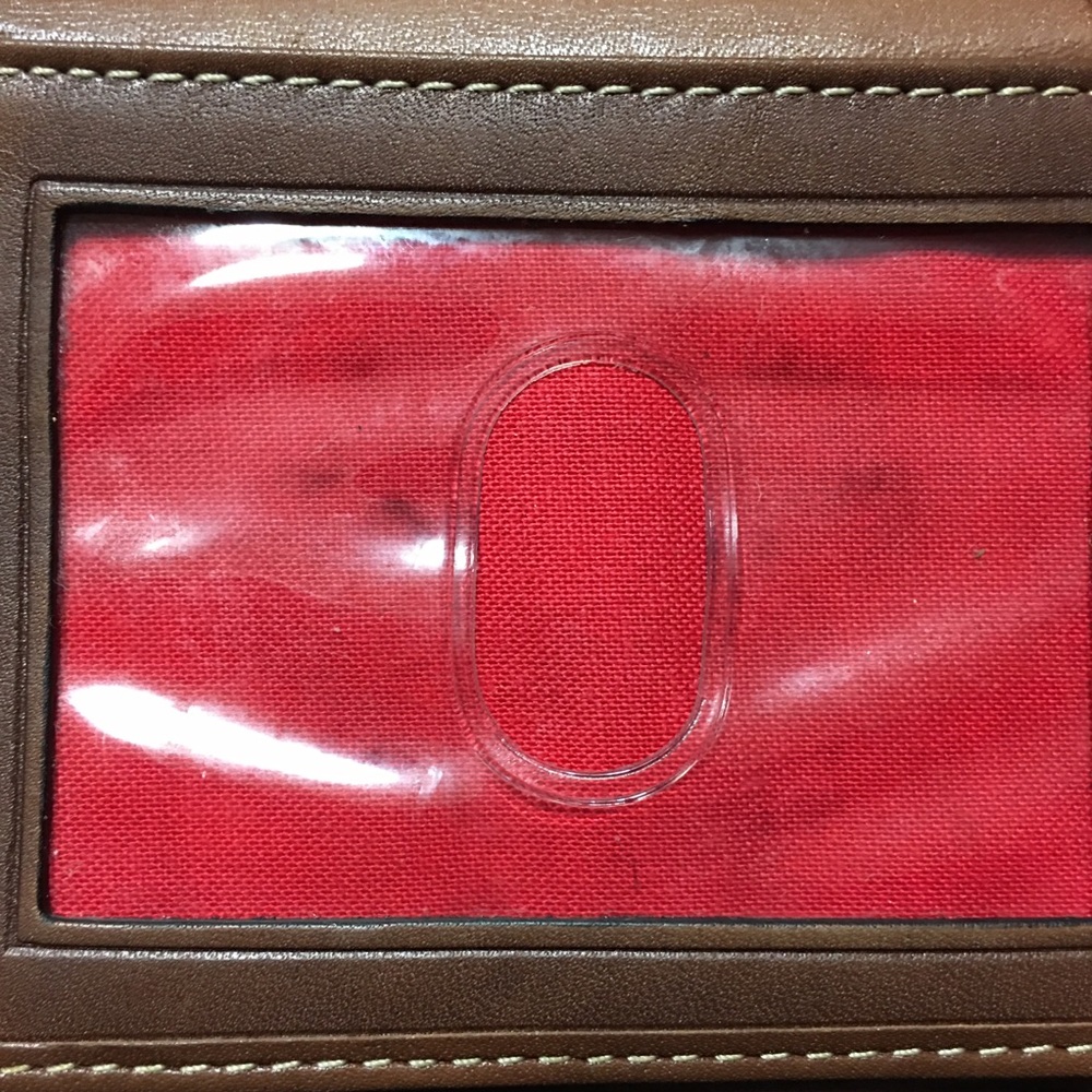 Dooney & Bourke Wallet Pebbled Leather Small Brown Silver Snap Zip 8 Slots - Picture 9 of 10